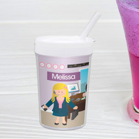 A Girl Crunching Numbers Toddler Cup