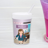 A Girl Crunching Numbers Toddler Cup