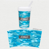 Blue Camouflage Toddler Cup
