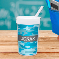 Blue Camouflage Toddler Cup