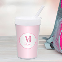 A Shiny Pink Letter Toddler Cup
