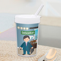 A Boy Crunching Numbers Toddler Cup