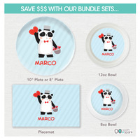 Panda and Hearts Kids Placemat