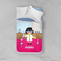 Cute Scientist Girl Sherpa Blanket