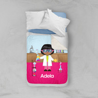 Cute Scientist Girl Sherpa Blanket