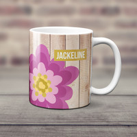 Rustic Flower Ceramic Mug