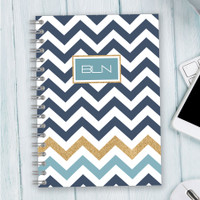 Blue Chevron Writing Journal