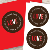 We Love You Valentine Address Labels