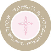 Classic Pink Medallions Cute Address Labels