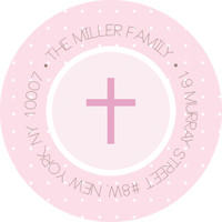 Medallions & Pink Dots Religious Address Labels