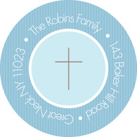 Cute Blue Stripes Christian Address Labels