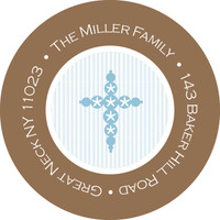 Delicate Stitch In Blue Round Address Labels