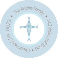 Two Bold Blue Panels Address Return Labels