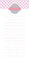 Pink Crisscross Personalized List Pad