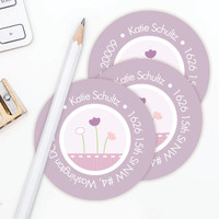 Ribbon And Flowers  Label Set