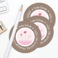 Ribbon And Flowers  Label Set