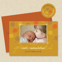 Shown with optional dark orange envelope & matching return address label