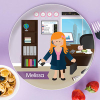 A Girl Crunching Numbers Kids Plates