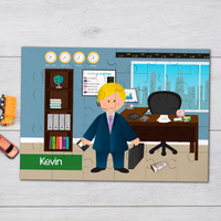 A Boy Crunching Numbers Personalized Puzzles