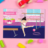 Cute Gymnast Girl Personalized Puzzles