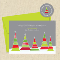 Shown with optional lime green envelope and matching return address label