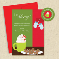 Shown with optional red envelope and matching return address label