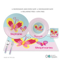 Smiley Butterfly Kids Plates