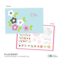 Preppy Flowers Blue Kids Plates