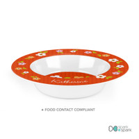 Preppy Flowers Orange Kids Plates