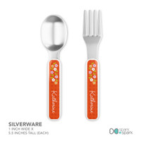 Preppy Flowers Orange Kids Plates