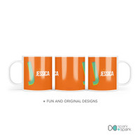 Double Initial Orange Kids Plates