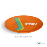 Double Initial Orange Kids Plates