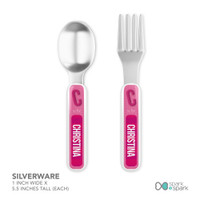 Double Initial Pink Kids Plates