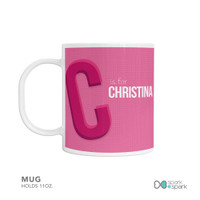 Double Initial Pink Kids Plates