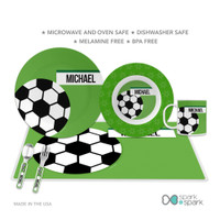 Soccer Fan Green Kids Plates