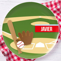 Baseball Fan Personalized Melamine Plates