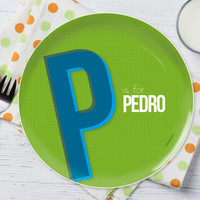 Double Initial - Green - Kids Plates