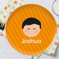 Just Like Me Boy Orange Personalized Kids Plates