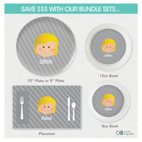 Just Like Me Boy Grey Kids Plates