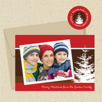 Shown with light kraft envelope and matching return address label