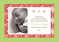 Modern Circles Pink Christmas Photo Cards