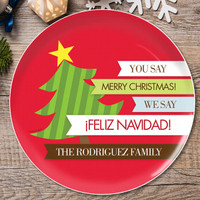 Feliz Navidad Personalized Christmas plates