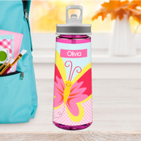 Smiley Butterfly Sports Water Bottle