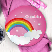 Dreamy Rainbow Personalized Plates For Kids