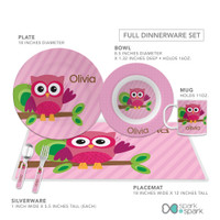 Pink Owl Be Yours Kids Plates