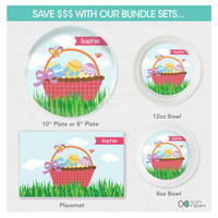 A Cute Pink Easter Basket Kids Placemats