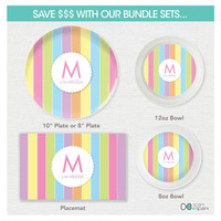 Pastels Initial Pink Kids Placemat