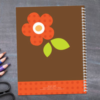 Preppy Flowers Orange Kids Notebook
