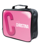 Double Initial Pink Soft Lunch Bag