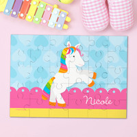 Cute Rainbow Pony Personalized Puzzles By Spark & Spark